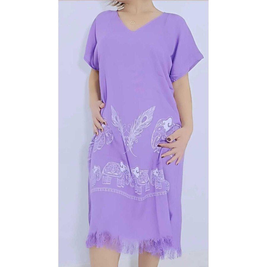 Платье набедренной повязки из бамбукового хлопка с половиной рукава/Пляжное платье/Домашнее платье