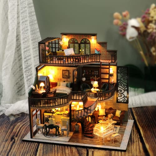 Fashion Alley Miniature Dollhouse Kit, Tsukumukaku, Handmade Kit for Beginners, Includes Acrylic Case (M2132Z)