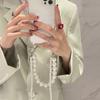 Чехол для телефона iPhone 17 16 15 14 13 12 11 Pro Max с цепочкой и ремешком. Эстетический роскошный чехол.