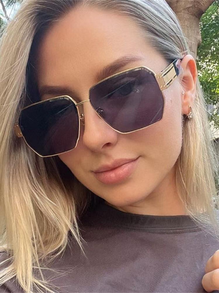 New Fashion Square Oversized Sunglasses Women Big Frame Colorful Sun Glasses Female Unisex Black Shades