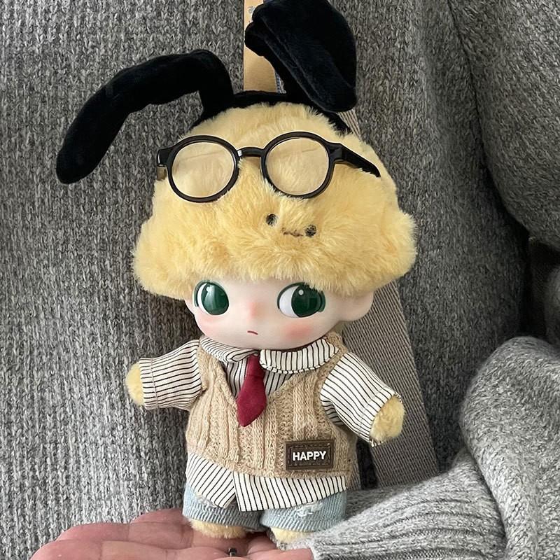 15cm Dimoo Animal Kingdom Series Cloth Outfit Set - British Style Shirt Jeans Glasses Doll Dress-Up