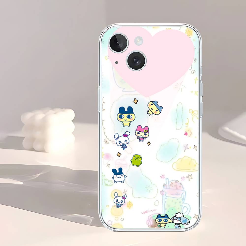 Милый Чехол-темагочи-S для IPhone 17 16 15 12 11 Pro Max 14 Plus 13 Mini Прозрачный Мягкий Чехол Funda
