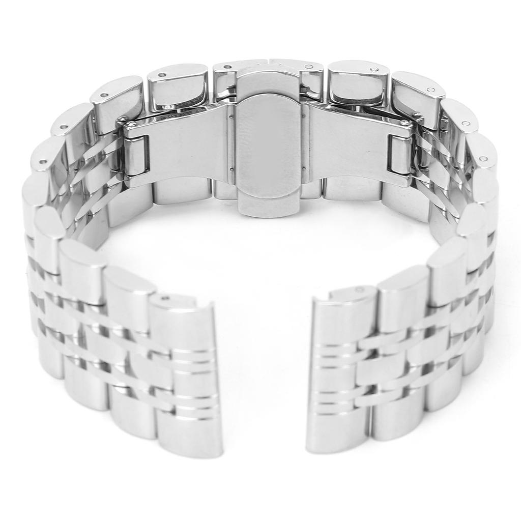 Ремешок для часов из нержавеющей стали, серебристый, с регулируемой застежкой-бабочкой, сменный ремешок для часов 24 мм