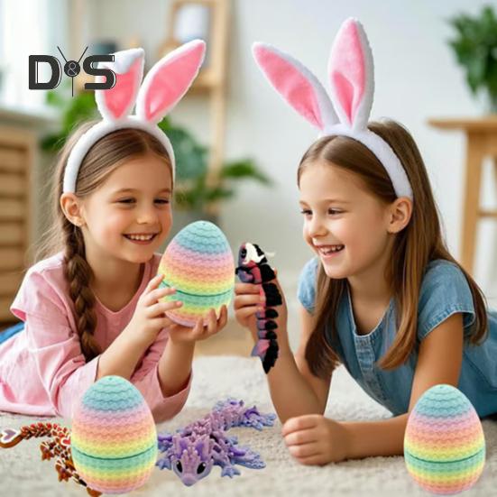 6 шт. Яйцо дракона, 3D-печатное градиентное яйцо с животным внутри, шарнирная игрушка-дракон для домашнего декора, детский подарок на день рождения, Пасху