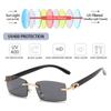 Gradient UV400 Punk Sunglasses Driving Sun Glasses Rimless Rectangle Sunglasses Fashion Shades