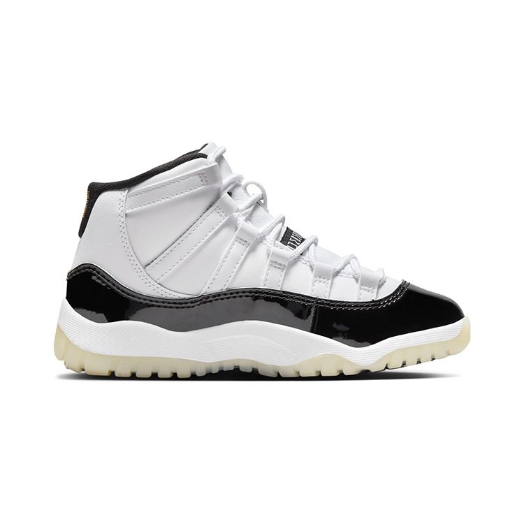 Детские кроссовки Air Jordan 11 Retro PS Gratitude / Defining Moments Белый Черный Металлик-Золотой 378039-170
