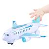 Kids Aircraft Toy Hand-on Ability Energy-saving Universal Wheel Electric Airplane Model with Lights Sound and Music for Children