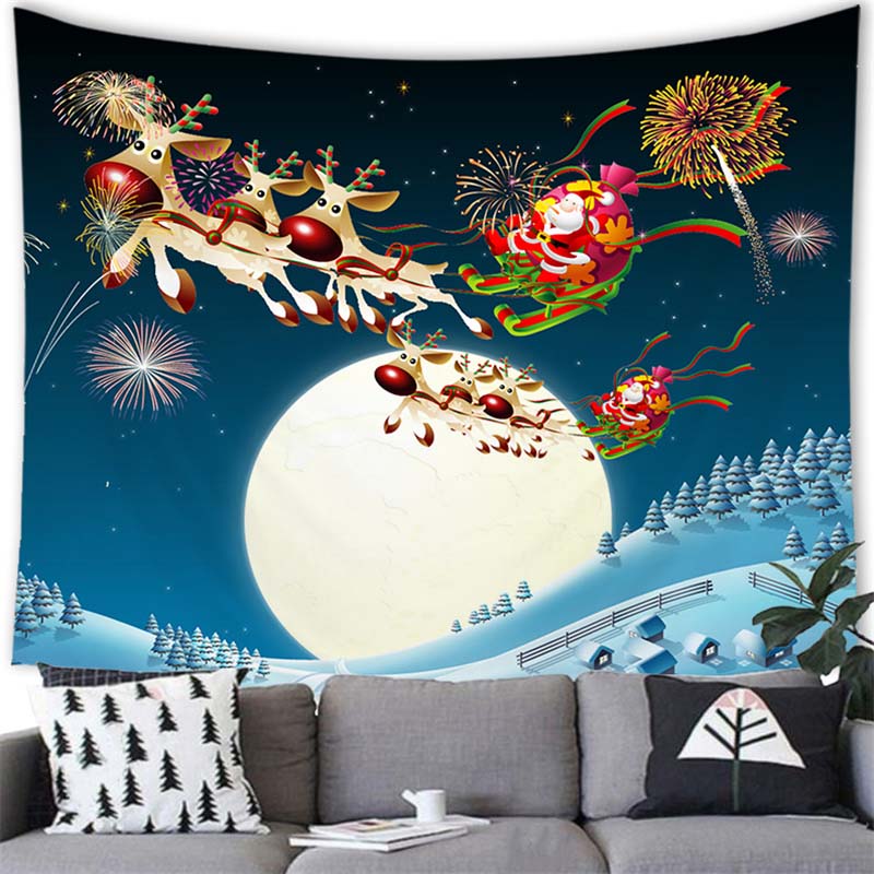С Рождеством гобелен настенный Санта-Лось Снеговик украшения гобелен Рождественское украшение дома фон настенный гобелен