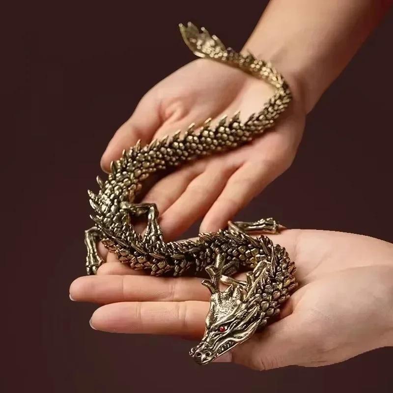 3D статуэтка дракона с подвижными суставами, древняя медь, настольное офисное украшение 15/20/23 см, счастливое украшение для дома, подарок