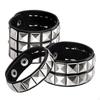 3Pcs Studded Punk Bracelets for Men Women Buckle Cuffs Pyramid Wristband Rivet Cuff Bangle Wear