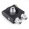Universal Square Oil Cooler Filter Sandwich Plate+ 90℃ Thermostat 3/4" 16-UNF With AN8/AN10 Oil Filter Sandwich Adapter Aluminum