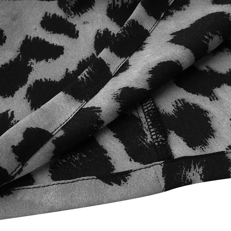 Celmia Летнее повседневное женское свободное мини-платье с леопардовым принтом и коротким рукавом большого размера