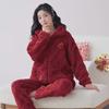 Women's Thick Flannel Winter Pajamas - Sweet, Warm Coral Fleece Suit for Home and Outdoor