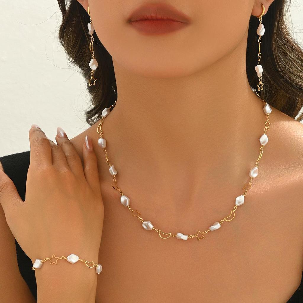 Комплект ожерелья и браслета из жемчуга высокого класса: Женские украшения класса люкс для осени/зимы