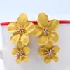 1 Pair Colorful Flower Stud Earrings Matte Bright Color Elegant Nonallergic Sweet Flower