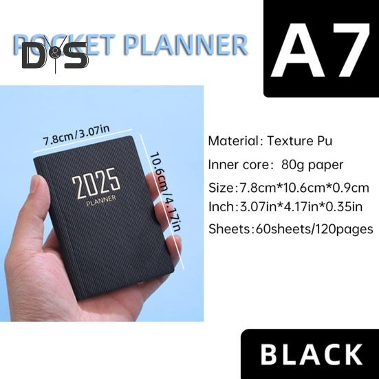 Плотная бумага Блокнот Гладкое письмо Без растекания чернил Обложка из искусственной кожи 2025 Планировщик Устойчивый к чернилам бумажный планировщик