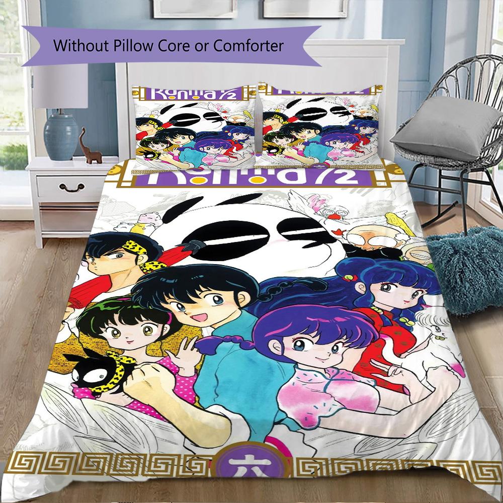 Ranma Pattern Bedding,Quilt Set Quilt Cover Pillowcase Home Birthday Gift (1*duvet cover+2*pillowcase,without core)SSJT0917184