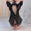 New Sex Underwear Sexy Leaking Back Teasing Perspective Temptation Pajamas Chiffon Shirt Women's Home Set