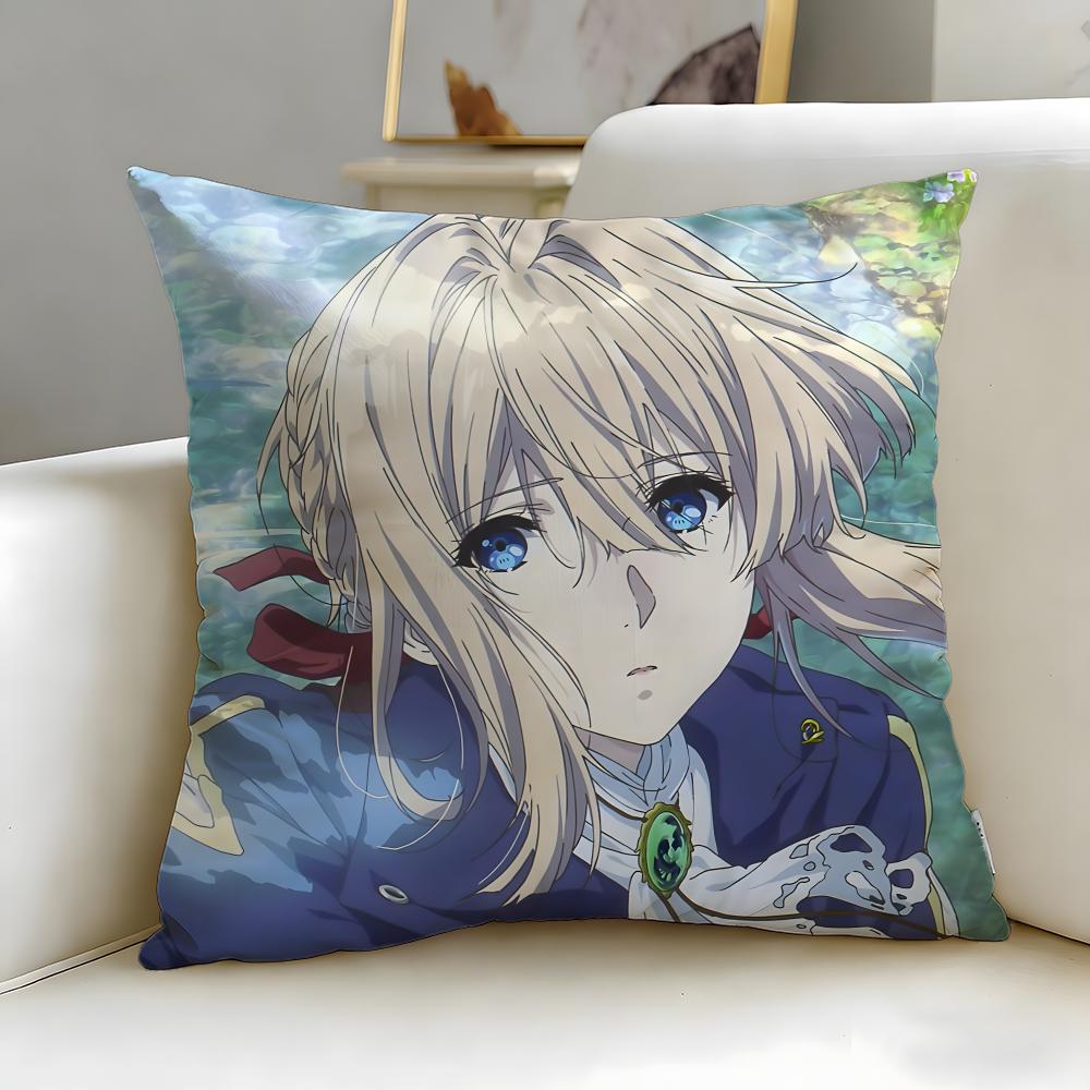 Классический аниме-чехол для подушки Violet Evergarden Мягкий Легко стирающийся Наволочка Универсальный для Дивана Кровати Путешествий и Офиса