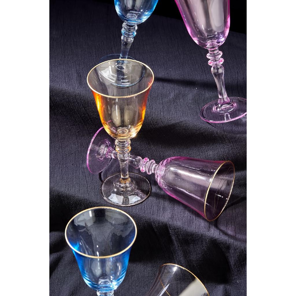 6 позолоченных стаканов для кофе Nova, цветной презентационный стакан для безалкогольных напитков 100cc