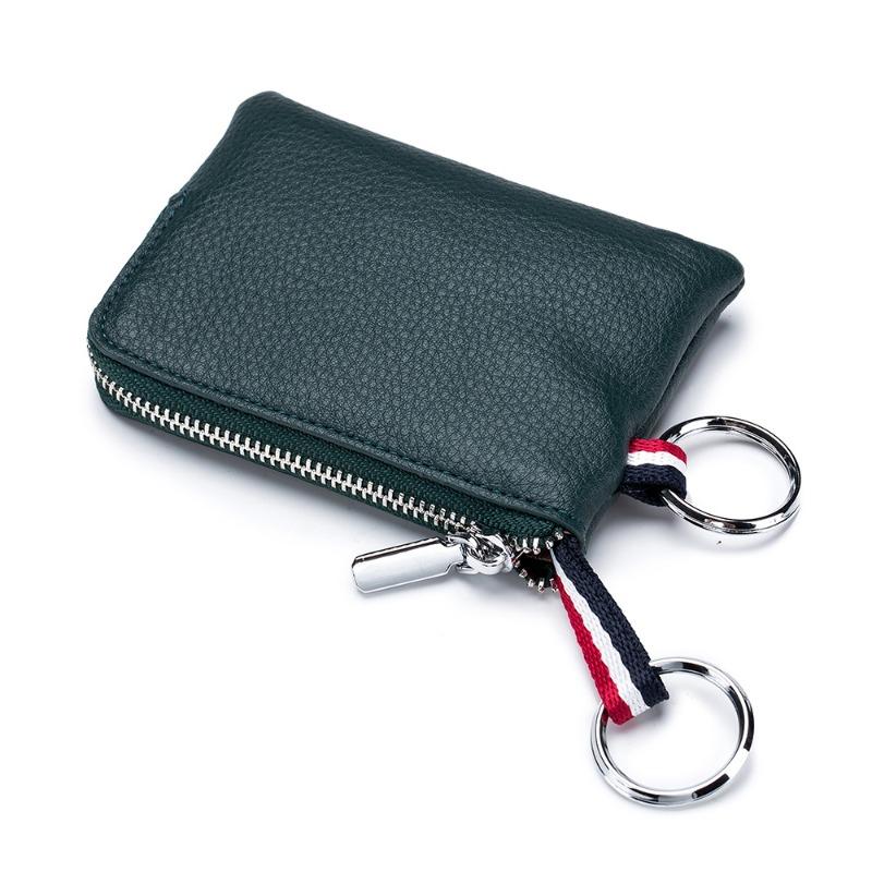 Men's Coin Wallet Leather Mini Wallet Soft  Zipper Coin Driver's License Key Bag Card Bag Ultra-thin