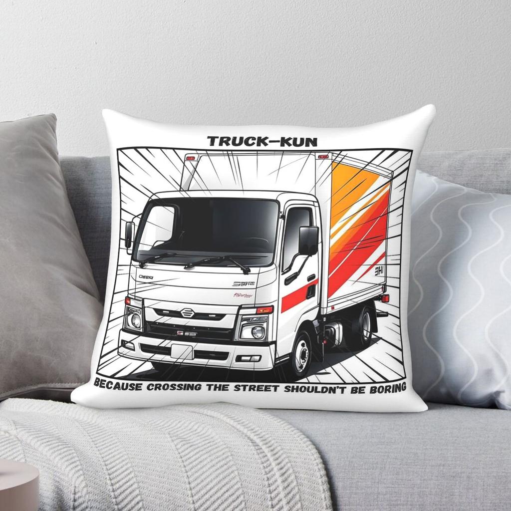 Truck-Kun Isekai Meme Anime Joke Square Pillowcase Polyester Linen Velvet Creative Zip Decorative Pillow Case Cushion Cover 18"