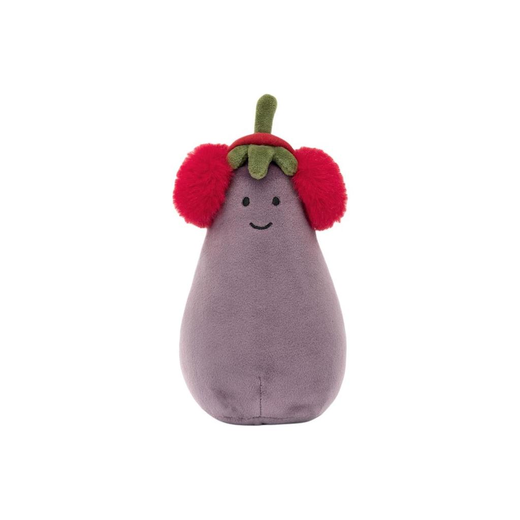 Jellycat Серия «Веселая еда» Тепло-красные амбушюры Яркий баклажан Успокаивающая спящая кукла Плюшевая кукла Сидячая высота 16 см Высота