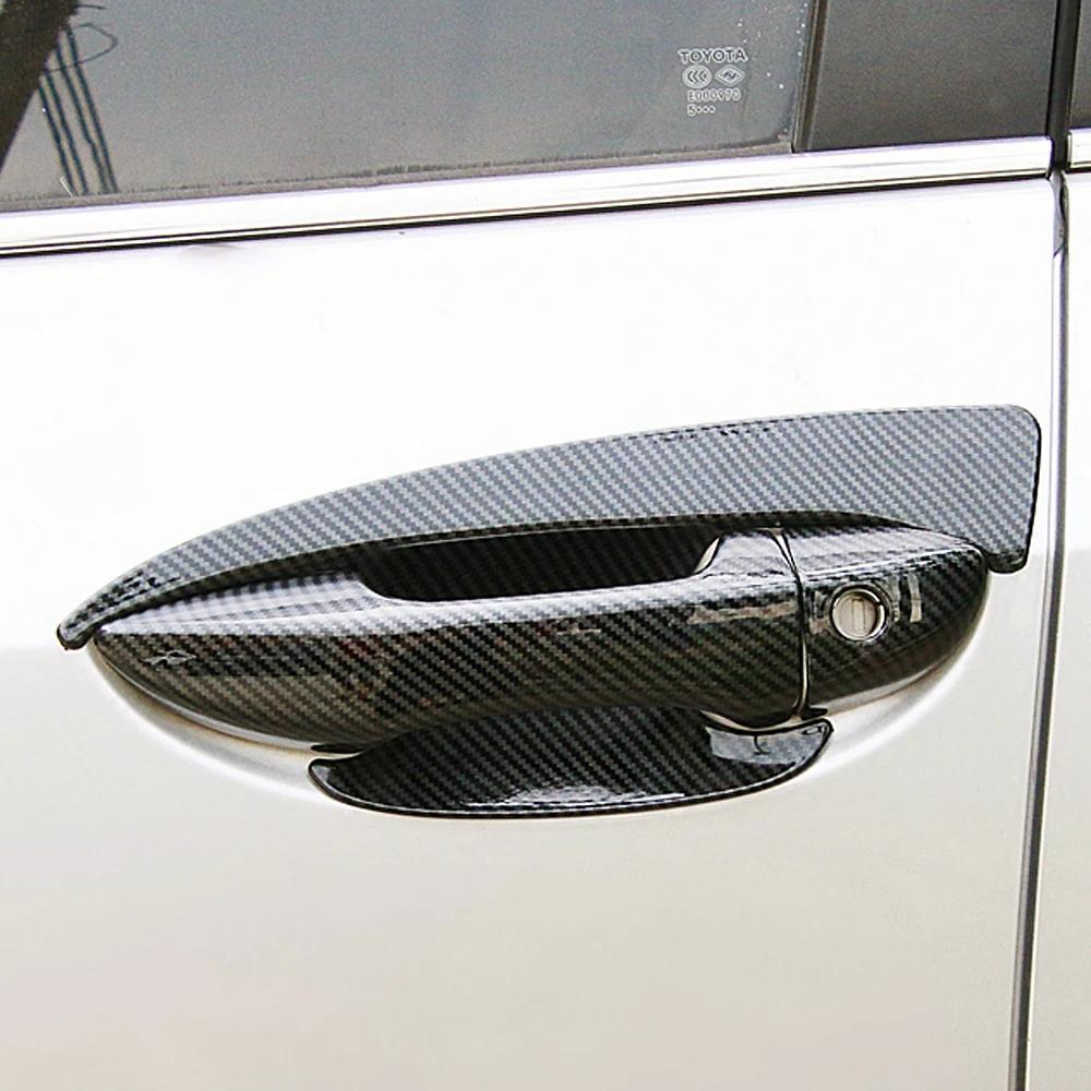Carbon Fiber Printed For Toyota Corolla 2013-2017 E160 E170 Exterior Side Door Handle Bowl Cover Moulding Trim 2014 2015 2016