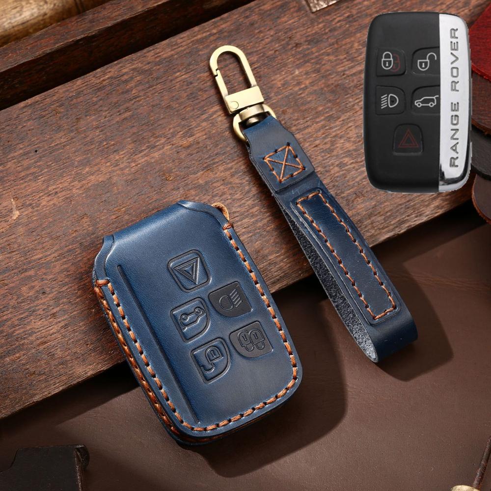 Кожаный чехол для ключей из натуральной кожи для Range Rover Discovery Defender с кожаным ремешком, защита от царапин, полная защита