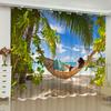 3D Sea Beach Series Printing Scenic Curtains for Bedroom Living Room Curtain Wholesale Window Curtains Scenery Drapes Outdoor