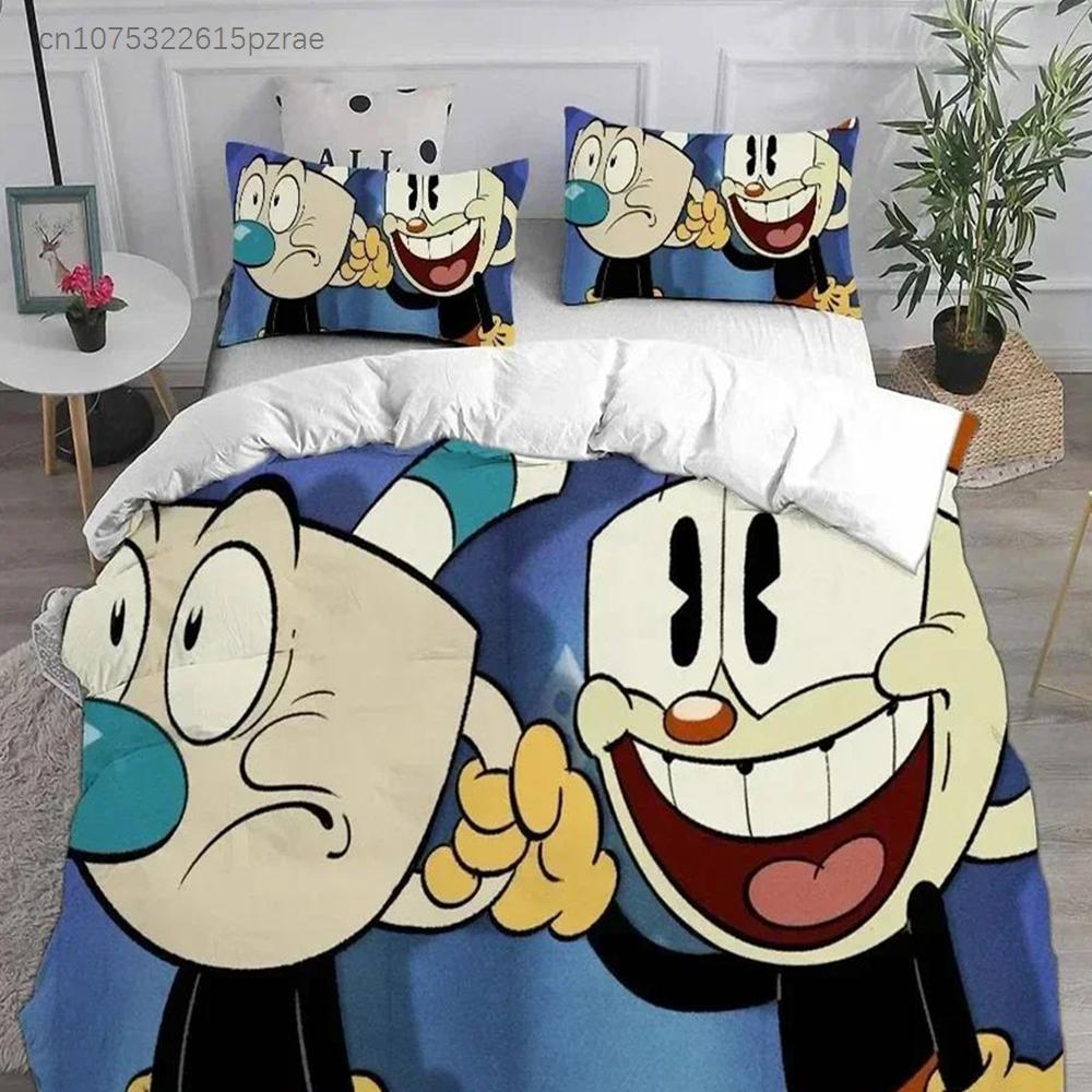 3D Новое постельное белье Мультяшный Cuphead Комплект постельного белья с наволочкой Пододеяльник Мягкий Размер Queen King Постельное белье Дом