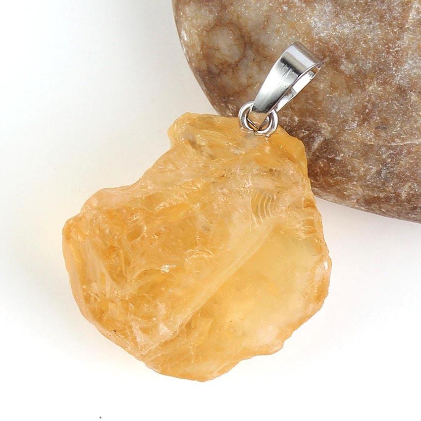 HZ Purple Precious Stones Natural Irregular Rose Quartz Reiki Bead Healing Crystal Pendants Jewelry