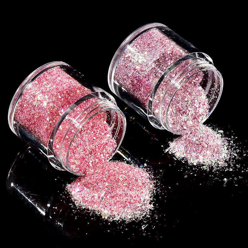 Dreamy Summer Glitter Mix: Hexagonal Sequins, Laser, and Fine Glitter In DIY Hemp Material.