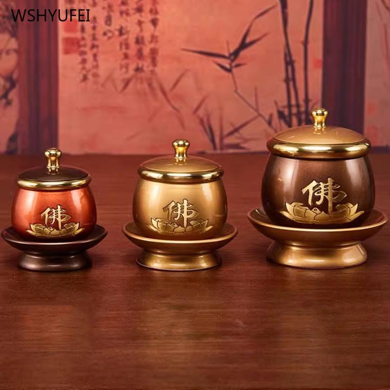 Металлическая чаша для подачи воды. Передняя чаша для воды Будды. Внутренний запас Бога Богатства. Чаши для вина. Чаша для очистки воды.