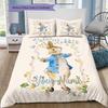 Peter Rabbit Adventure Custom Name Pattern Bedding Quilt Set Quilt Cover Pillowcase Home Birthday Gift(1 * duvet cover + 2 * pillowcase, without core)