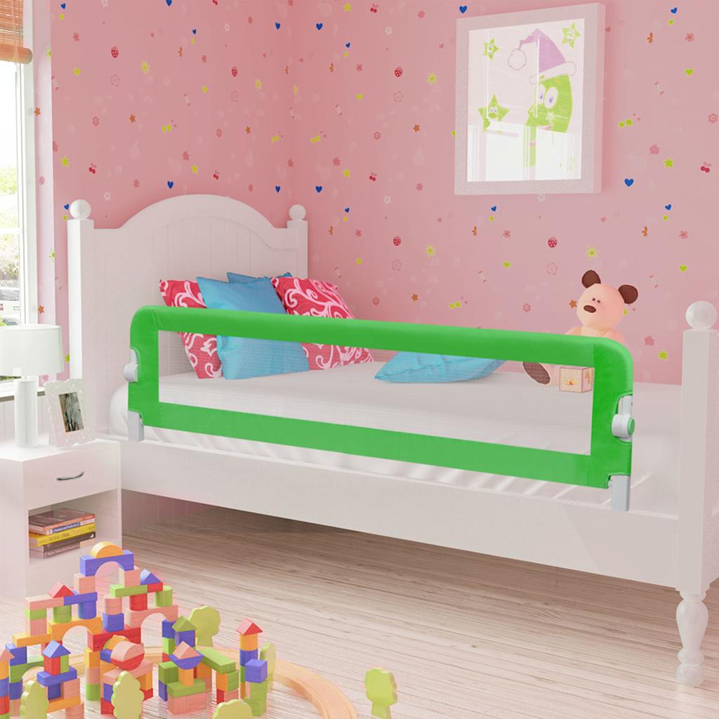 Toddler Bed Safety Guard Rail Green 120x42 cm Polyester