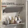 Bathroom Storage Rack Foldable Waterproof Anti-rust Great Load Bearing Anti-slip Punch-free Hotel