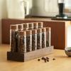 With Breathable Lid Tea Tube Display Rack Walnut Wood Tea Tube Bottle  Tea