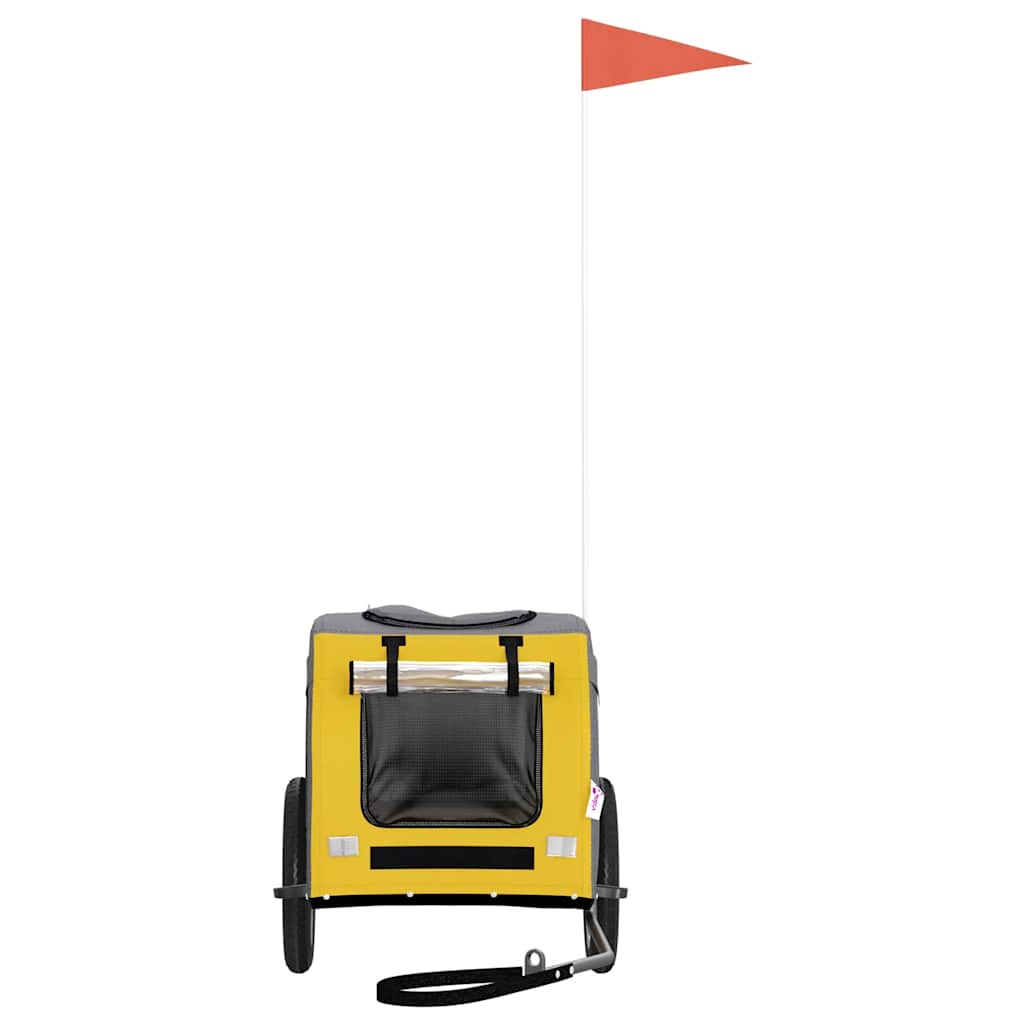 Bicycle Trailer for Dogs Yellow and Grey Oxford Fabric and Iron