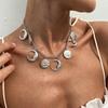 Преувеличенная геометрия Холодный ветер Личность Ожерелье Звезда и Луна Кисточки Портрет Подвеска Металлическое ожерелье Нишевый дизайн Commuter Женское ожерелье