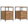 VidaXL Tables de chevet 2 pcs chêne artisanal bois d'ingénierie, meuble de chevet, table d'appoint, armoire de lit, armoire 857261