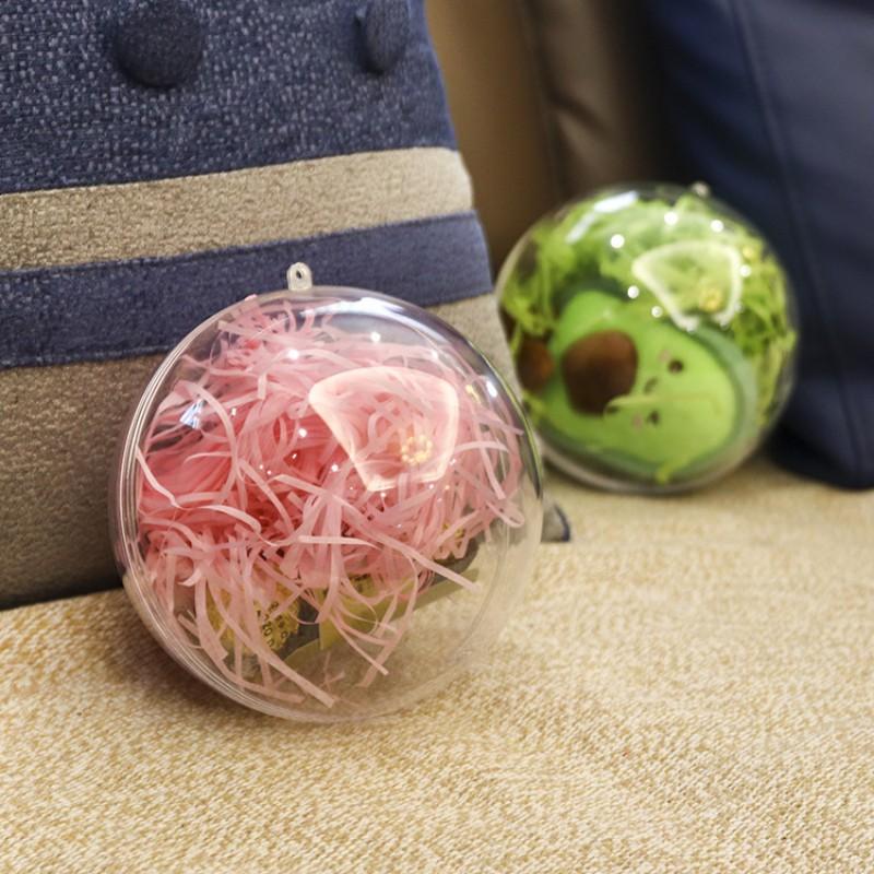 Christmas Clear Plastic Fillable Ornament Balls DIY Transparent Empty Ball Storage Ball