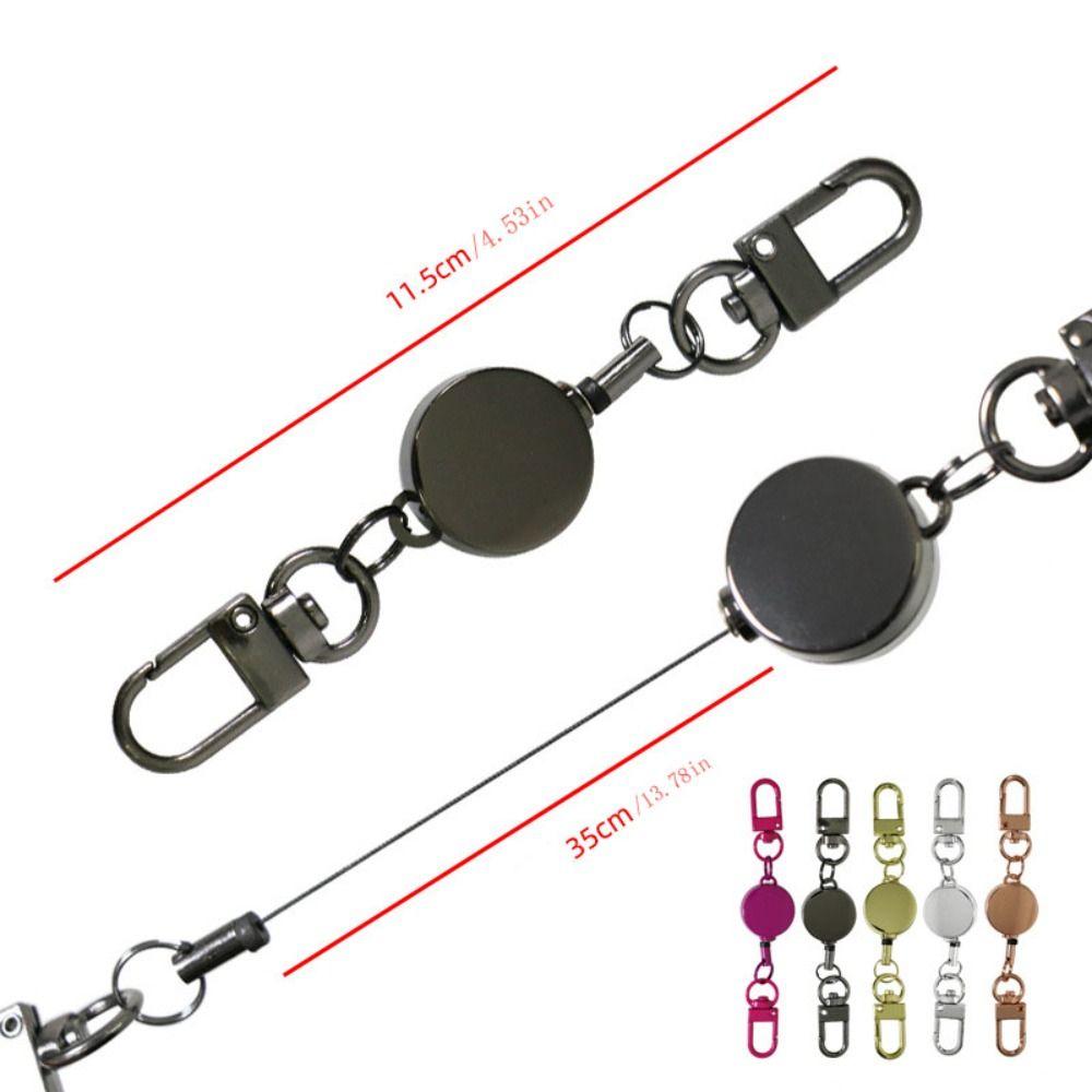 Easy-to-pull Buckle Elastic Keychain Anti-theft Sporty Retractable Key Ring  Yoyo Ski Pass ID Card