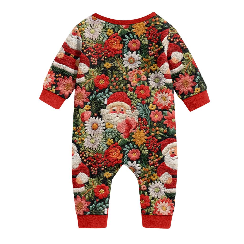 Matching Family Christmas Print Flannel Homewear Set Long-Sleeve Top And Pants