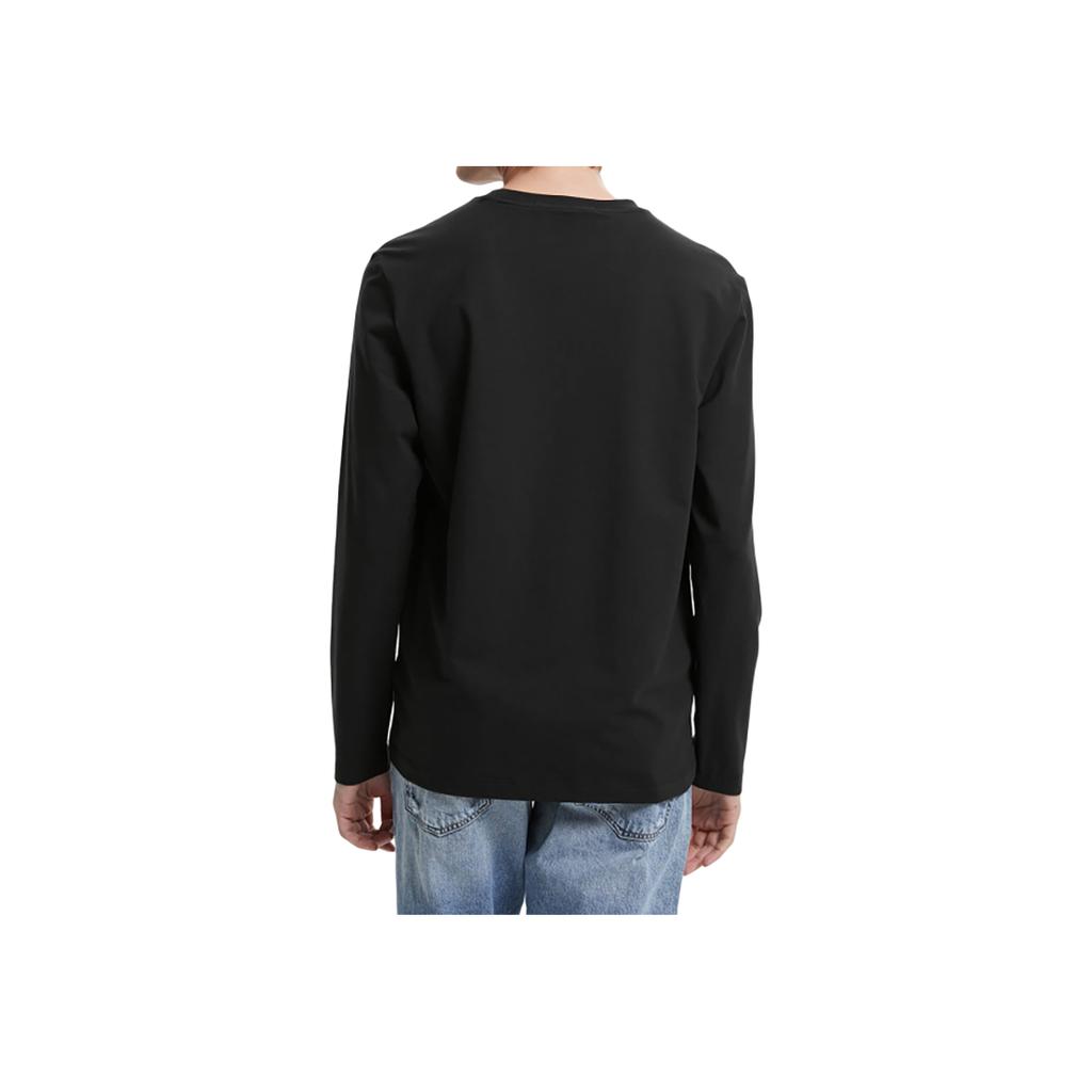 Calvin Klein Logo Printed Crew Neck Long Sleeve T-Shirt Men Tops Black J319455-BEH