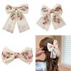 Lace Bow Elegant 2000s Style Side Clip Bow Hair Clip Sweet Girls Floral Embroidered Flower Large Bowknot Balletcore