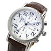 Часы-хронограф с кожаным ремешком, водонепроницаемость 5 АТМ, белый, темно-коричневый [Salvatore Mara] мужские SM19109-SSWHDBR