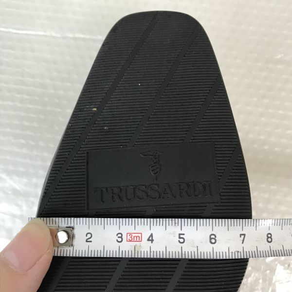Сделано в Японии TRUSSARDI Высококачественная кожа Туфли-лодочки на низком каблуке 23.5 Темно-коричневый(ИСПОЛЬЗОВАЛ)