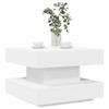 VidaXL 360-degree Rotating Coffee Table White 50x50x34.5 Cm, Side Table, Living Room Table, Modern Coffee Table, Table of 858470
