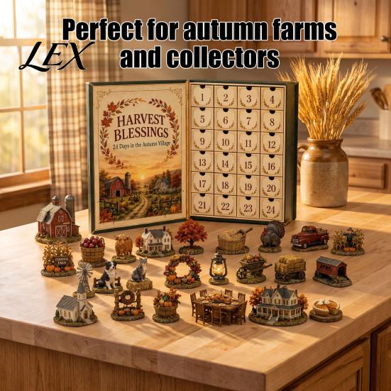 Farmhouse Style Decorations Harvest Blessings Advent Calendar, 24 Days Countdown to Thanksgiving Calendar Gift Box, Seasonal Party Favors Pcs